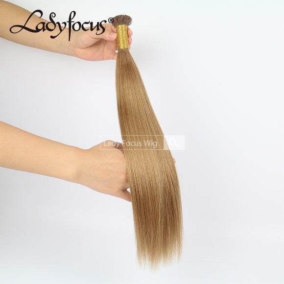 #10 Medium Golden Brown Pre-bonded I/U/V/Flat Tip Hair |Nano Ring |6D Hair Extensions Straight