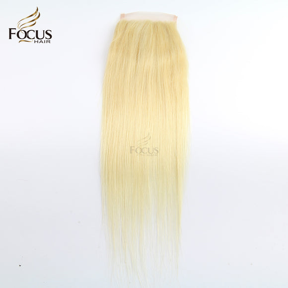 #613 5x5 Lace Closure Blonde Hair Transparent Lace 12-20 inches
