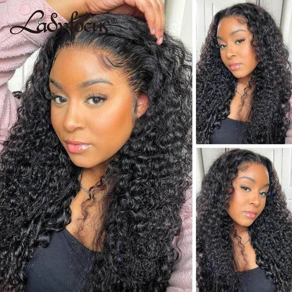 13x4 Lace Front Wig Water Wave Curly Virgin Human Hair Frontal Wigs