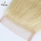 #613 4x4 Lace Closure Blonde Hair Transparent Lace 12-20 inches