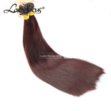 #99J Burgundy Pre-bonded I/U/V/Flat Tip Hair |Nano Ring |6D Hair Extensions