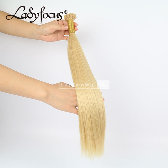 #24 Natural Blonde Pre-bonded I/U/V/Flat Tip Hair |Nano Ring |6D Hair Extensions