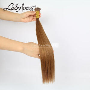 #30 Medium Auburn Pre-bonded I/U/V/Flat Tip Hair |Nano Ring |6D Hair Extensions