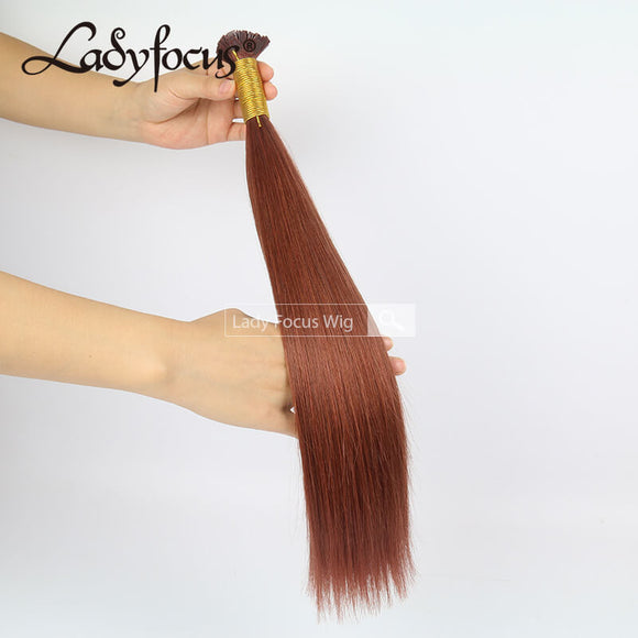 #35 Copper Red Pre-bonded I/U/V/Flat Tip Hair |Nano Ring |6D Hair Extensions