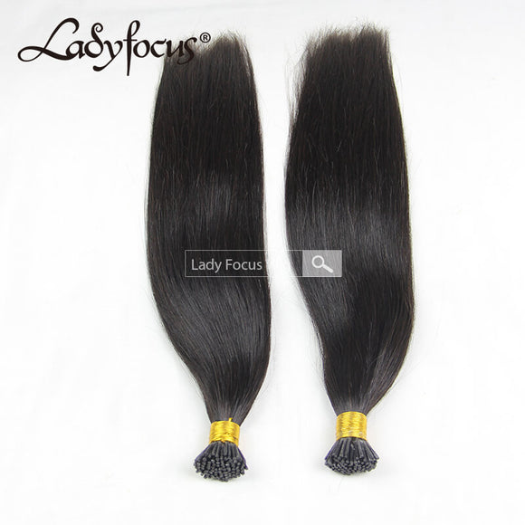 #1B Natural Black Pre-bonded I/U/V/Flat Tip Hair |Nano Ring |6D Hair Extensions