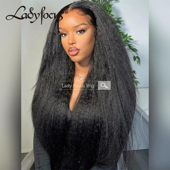 13x6 Lace Front Wig Kinky Straight Brazilian Virgin Human Hair Frontal Wigs