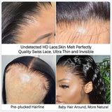 13x4 HD Clear Lace Front Wig Deep Wave Brazilian Virgin Human Hair Frontal Wigs