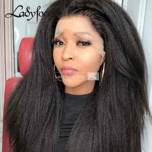 13x4 Lace Front Wig Afo Kinky Straight Virgin Human Hair Frontal Wigs