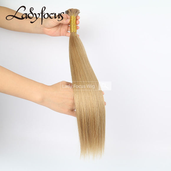 #8 Medium Ash Brown Pre-bonded I/U/V/Flat Tip Hair |Nano Ring |6D Hair Extensions