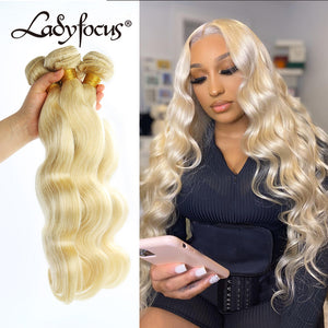 613 1B/613 Body Wave Blonde Virgin Human Hair Bundles 100g Hair Wefts