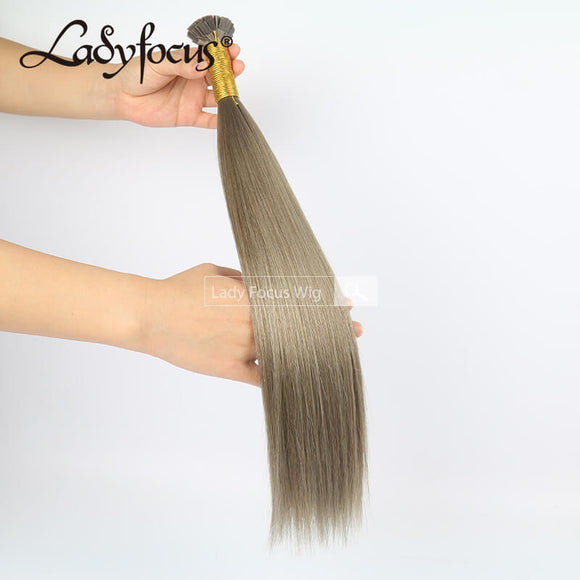 #9  Ash Brown Pre-bonded I/U/V/Flat Tip Hair |Nano Ring |6D Hair Extensions