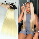 613 1B/613 Straight Blonde Virgin Human Hair Bundles 100g Hair Wefts