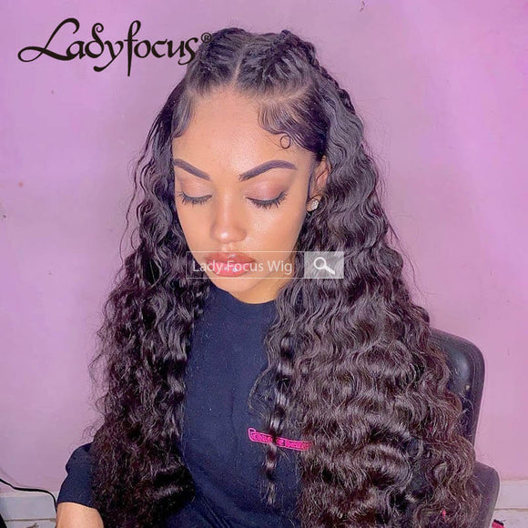 13x4 Lace Front Wig Deep Wave Curly Virgin Human Hair Frontal Wigs