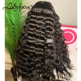 13x4 HD Clear Lace Front Wig Deep Wave Brazilian Virgin Human Hair Frontal Wigs