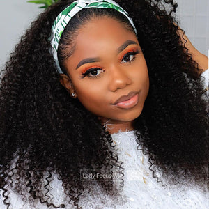 Kinky Curly Headband Wig Virgin Human Hair