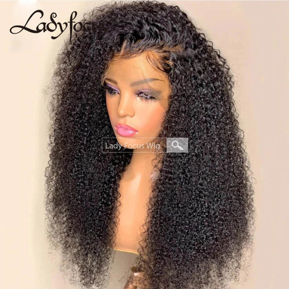 5x5 Lace Front Wig Afo Kinky Curly Virgin Human Hair Frontal Wigs