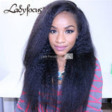 13x6 HD Clear Lace Front Wig Kinky Straight Coarse Yaki Virgin Human Hair Frontal Wigs