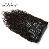 Clip in Hair Extensions 4B 4C Afro Curly Straight Human Hair 120G