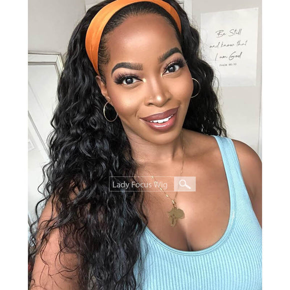 Natural Wave Headband Wig Virgin Human Hair