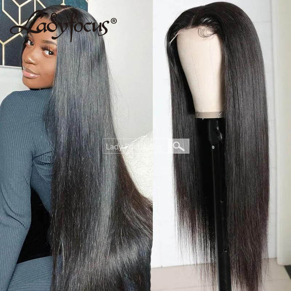 5x5 HD Lace Front Wig Straight Brazilian Virgin Human Hair Frontal Wigs