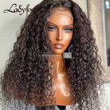 5x5 Lace Front Wig Water Wave Curly Virgin Human Hair Frontal Wigs