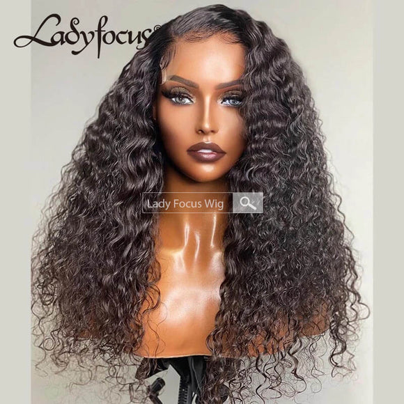 5x5 Lace Front Wig Water Wave Curly Virgin Human Hair Frontal Wigs