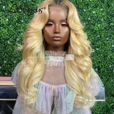 13x4 Natural Body Wave 613 Lace Front Human Hair Wigs 1B/613 Blonde With Dark Roots Frontal Wigs