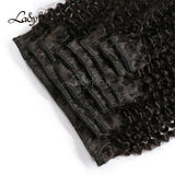 Clip in Hair Extensions 4B 4C Afro Curly Straight Human Hair 120G