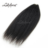 Kinky Straight Human Hair Weave Brazilian Virgin Hair Coarse Yaki Bundles